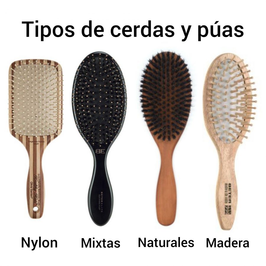 Tipos de cerdas y púas. Elige el mejor tipo de cepillo de pelo para tener una melena sana. Cabello fino, grueso, rizado, largo, delicado.