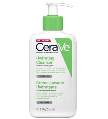 Mis pasos en el cuidado facial de día. Tónico, sérum, crema hidratante, limpiador, productos de belleza, ácido hialurónico, antioxidante. Gel limpiador Hidratante de Cerave