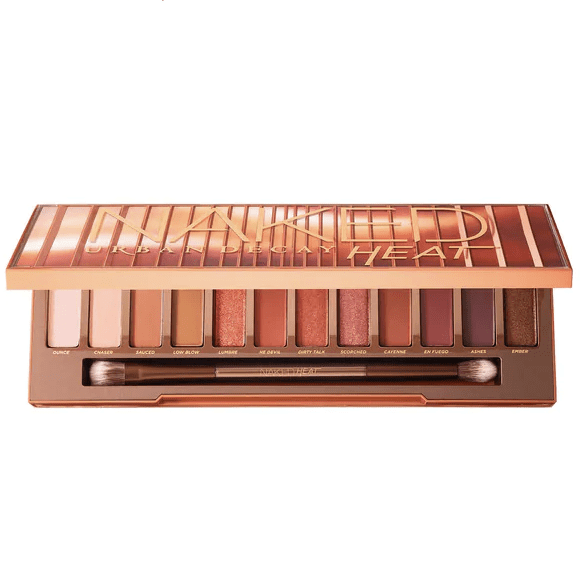 Paletas de maquillaje. Paletas de sombras de ojos y rostro básicas. Urban decay, Charlotte Tilbury, Huda Beauty, Anastasia Beverly Hills.URBAN DECAY NAKED HEAT