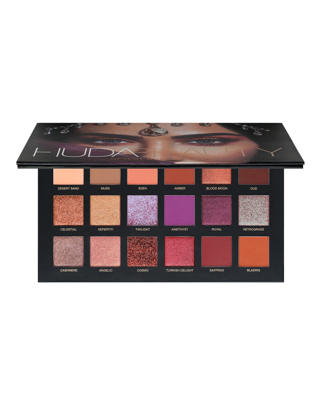 Paletas de maquillaje. Paletas de sombras de ojos y rostro básicas. Urban decay, Charlotte Tilbury, Huda Beauty, Anastasia Beverly Hills.Huda Beauty Desert Dusk