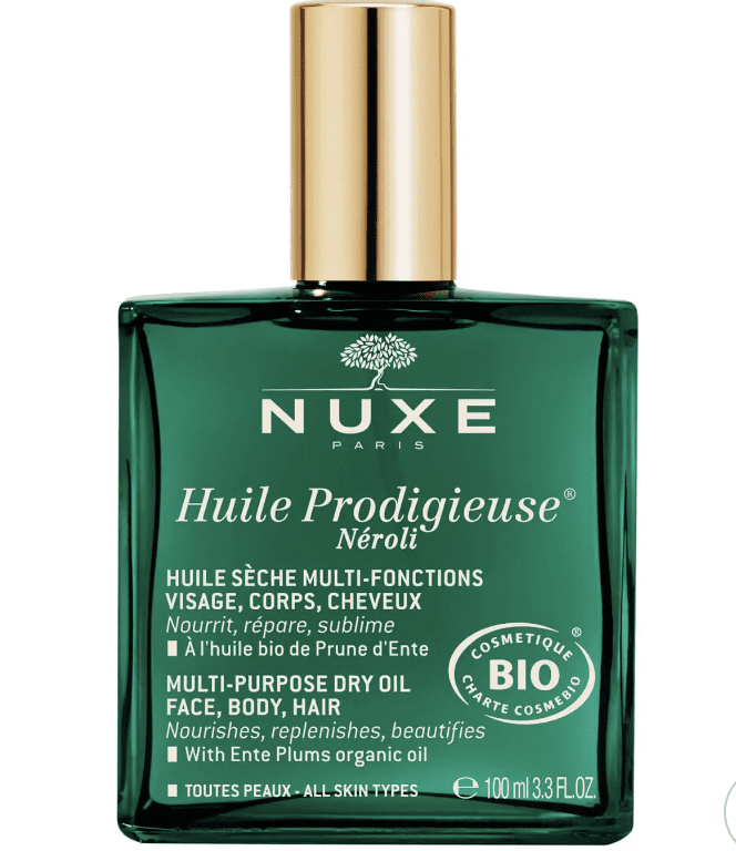 Aceite seco Huile Prodigieuse Néroli Aceite Nuxe Huile Prodigieuse corporal, facial, cabello. Hidratación, nutrición, aceites vegetales naturales, antioxidante. Or, Florale