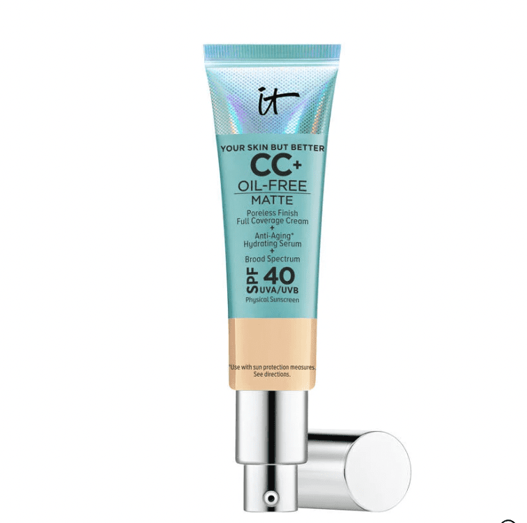 It Cosmetics CC Cream Oil free Matte It Cosmetics CC Cream, mi opinión. Base de maquillaje + ingredientes antiedad + SPF50. Glow. Duración, cobertura, precio, dónde comprar.